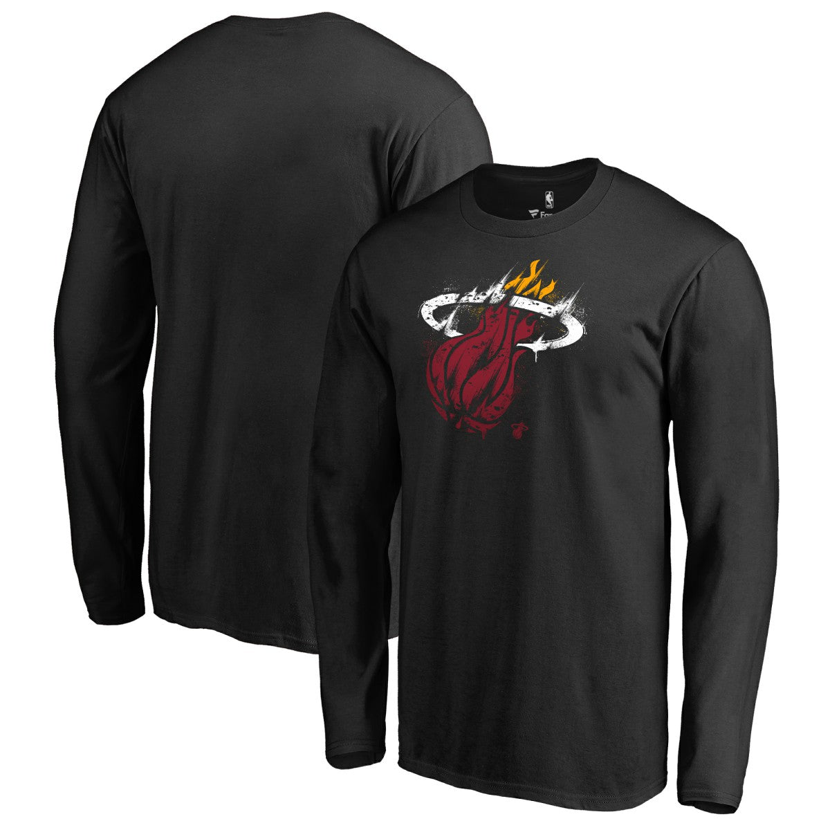 Miami Heat Splatter Logo Long Sleeve T-Shirt