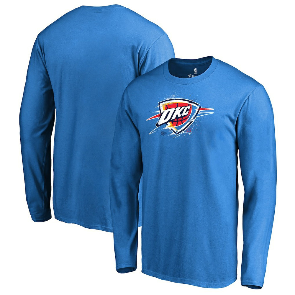 Oklahoma City Thunder Splatter Logo Long Sleeve T-Shirt
