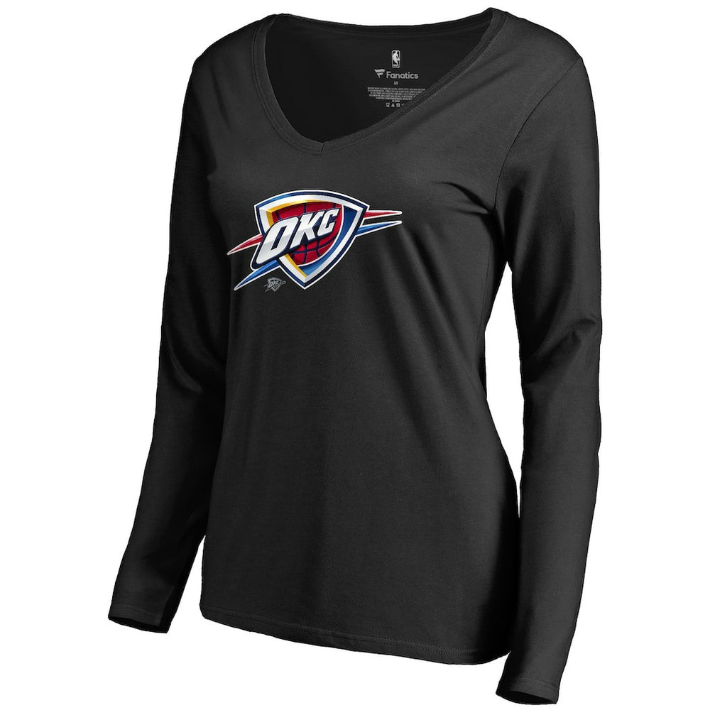 Oklahoma City Thunder Women's Midnight Mascot Long Sleeve V-Neck T-Shirt