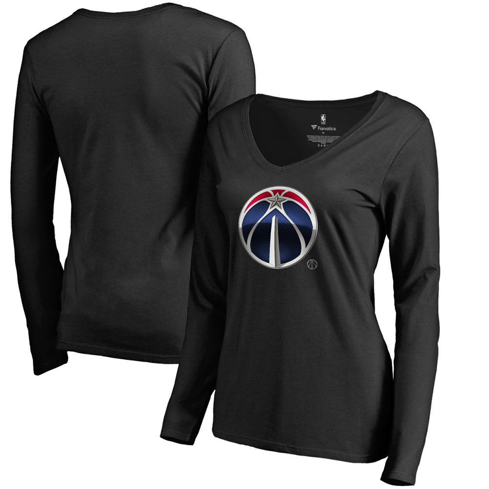 Washington Wizards Women's Midnight Mascot Long Sleeve V-Neck T-Shirt