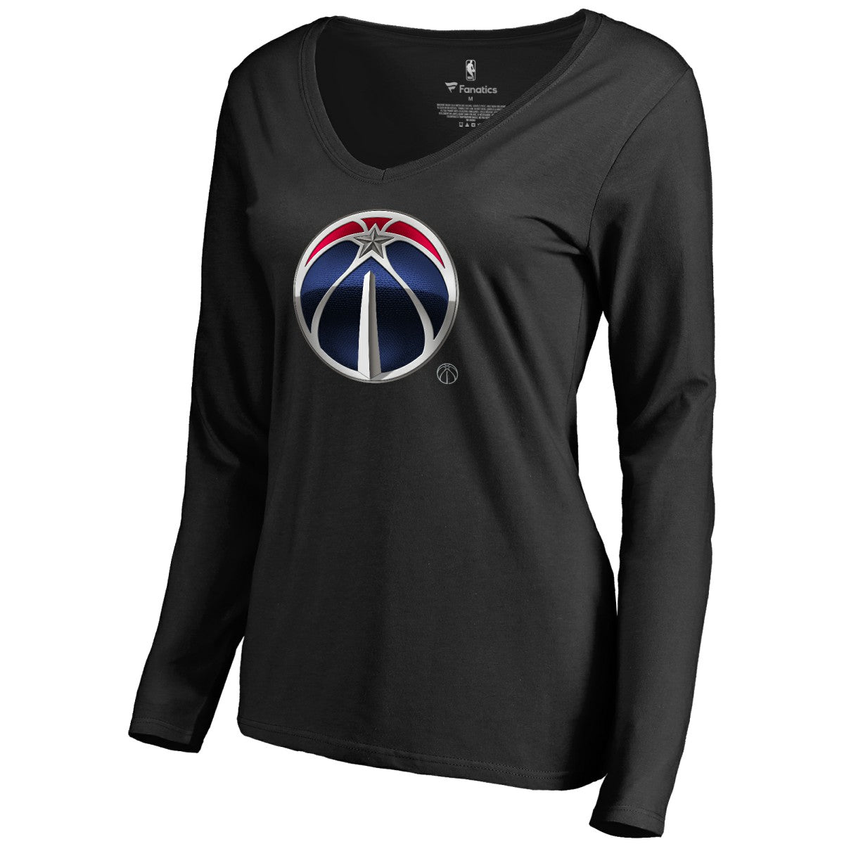Washington Wizards Women's Midnight Mascot Long Sleeve V-Neck T-Shirt