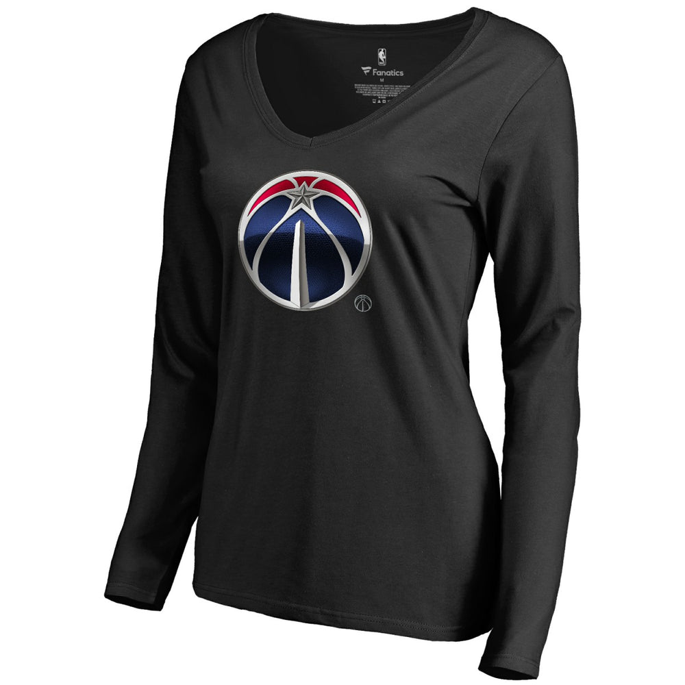 Washington Wizards Women's Midnight Mascot Long Sleeve V-Neck T-Shirt