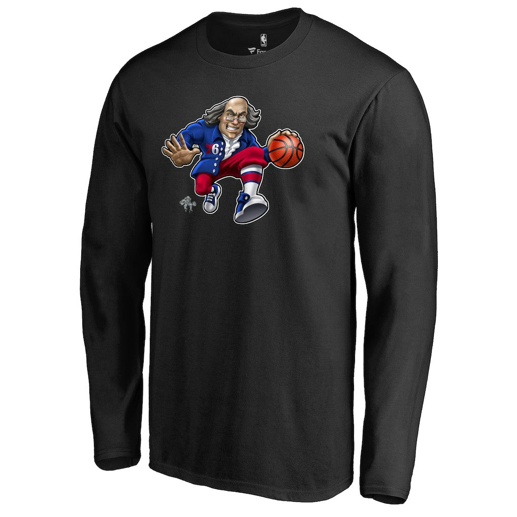 Philadelphia 76ers Midnight Mascot Long Sleeve T-Shirt