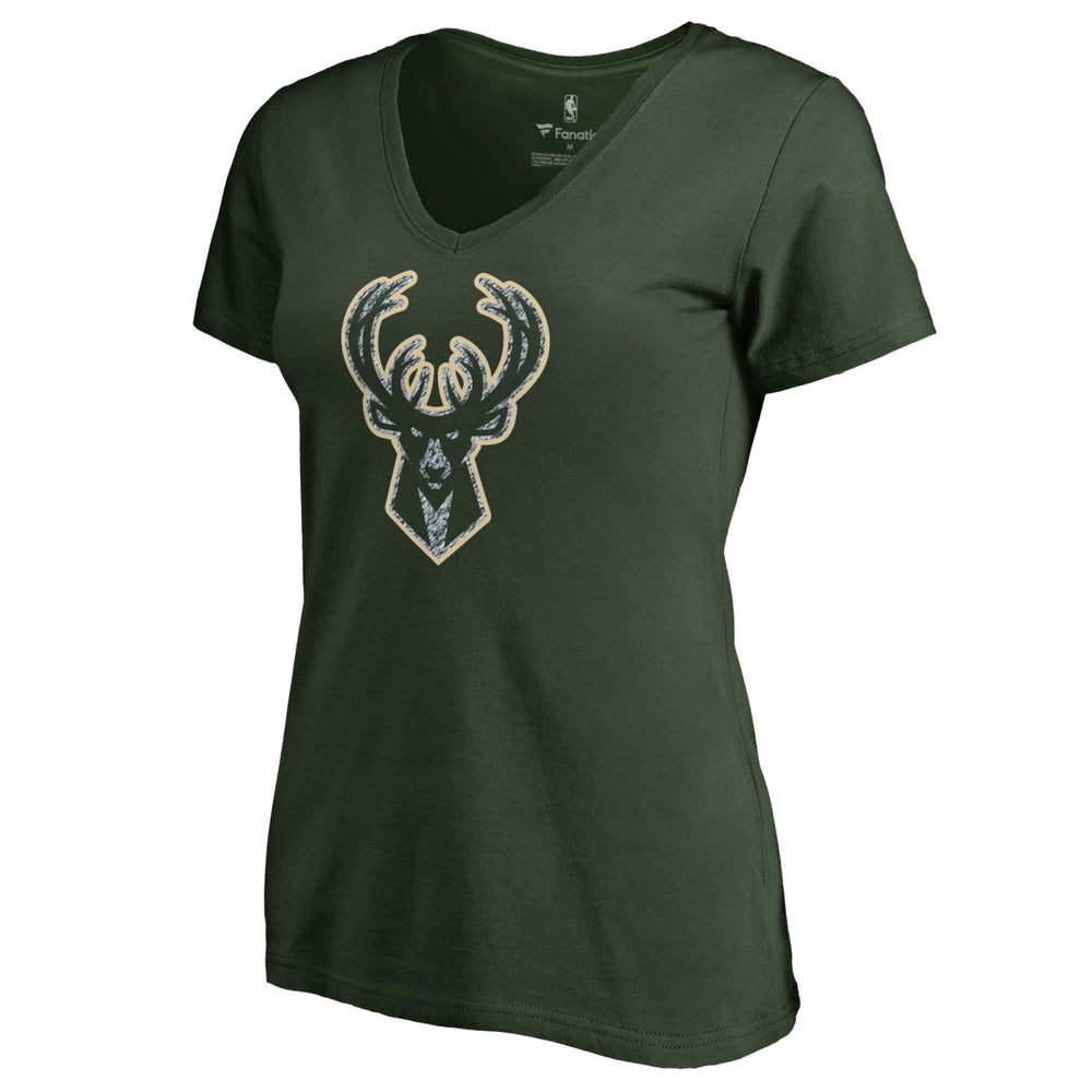 Milwaukee Bucks Women's Static Logo V-Neck T-Shirt