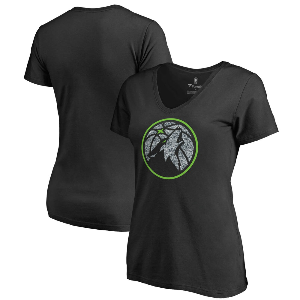 Minnesota Timberwolves Women's Static Logo V-Neck T-Shirt