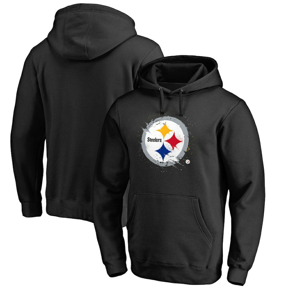 Splatter Logo Pullover Hoodie - Pittsburgh Steelers Hoodies