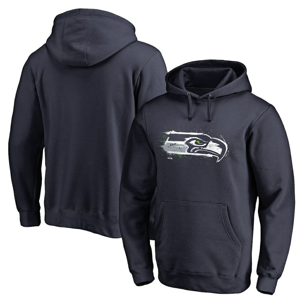 Splatter Logo Pullover Hoodie - Seattle Seahawks Hoodies