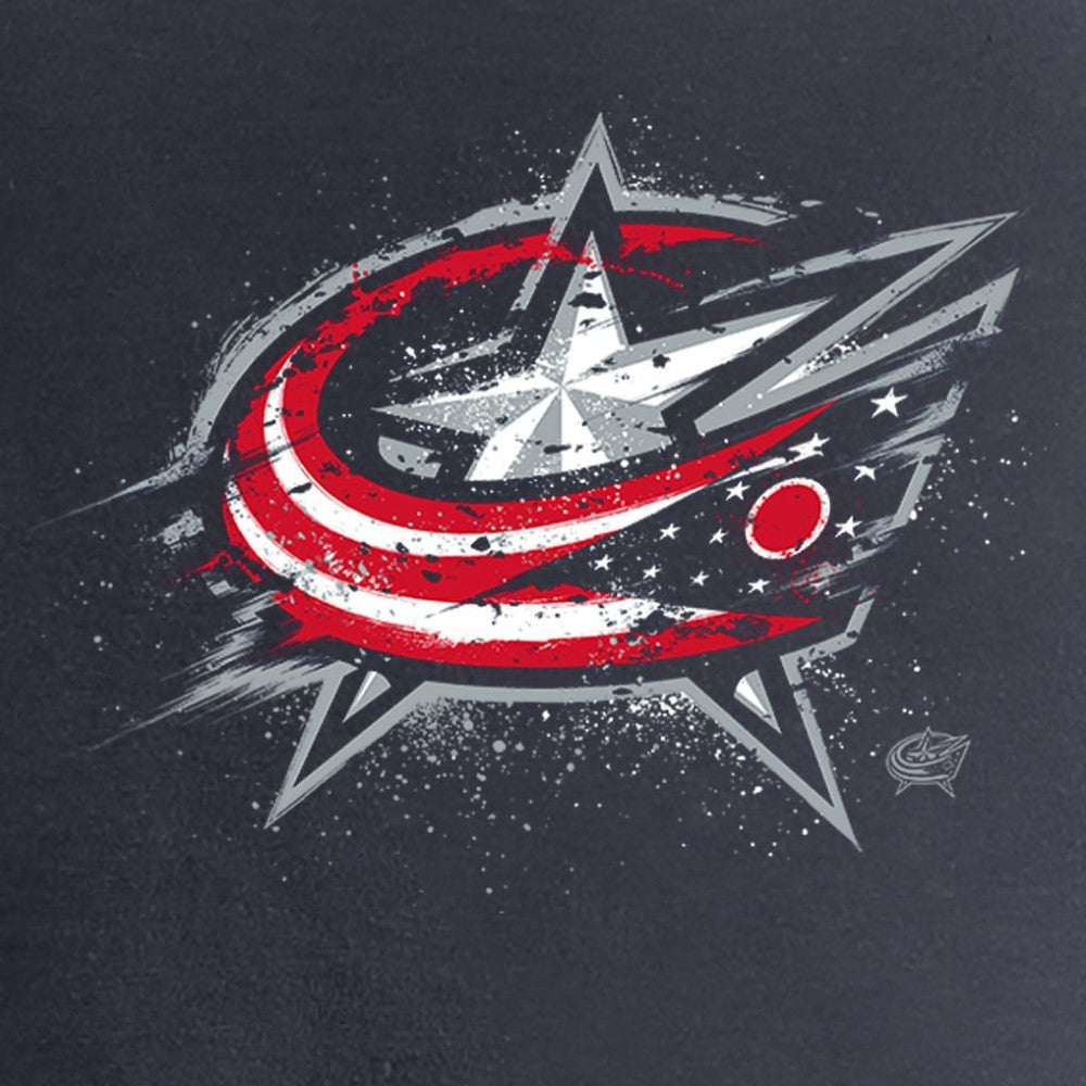 NHL Columbus Blue Jackets Women's Splatter Logo V-Neck T-Shirt