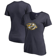 NHL Nashville Predators Women's Splatter Logo V-Neck T-Shirt