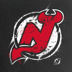 NHL New Jersey Devils Women's Splatter Logo V-Neck T-Shirt