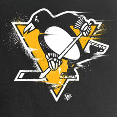 NHL Pittsburgh Penguins Women's Splatter Logo V-Neck T-Shirt