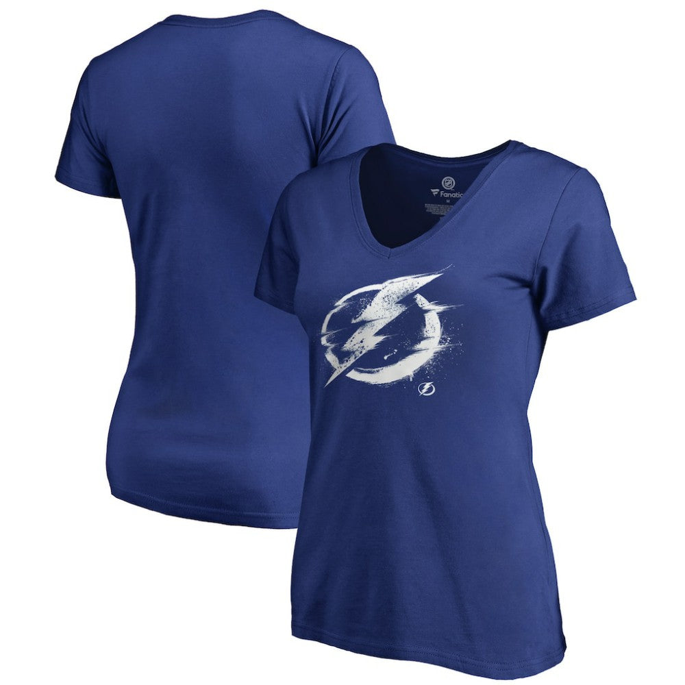 NHL Tampa Bay Lightning Women's Splatter Logo V-Neck T-Shirt