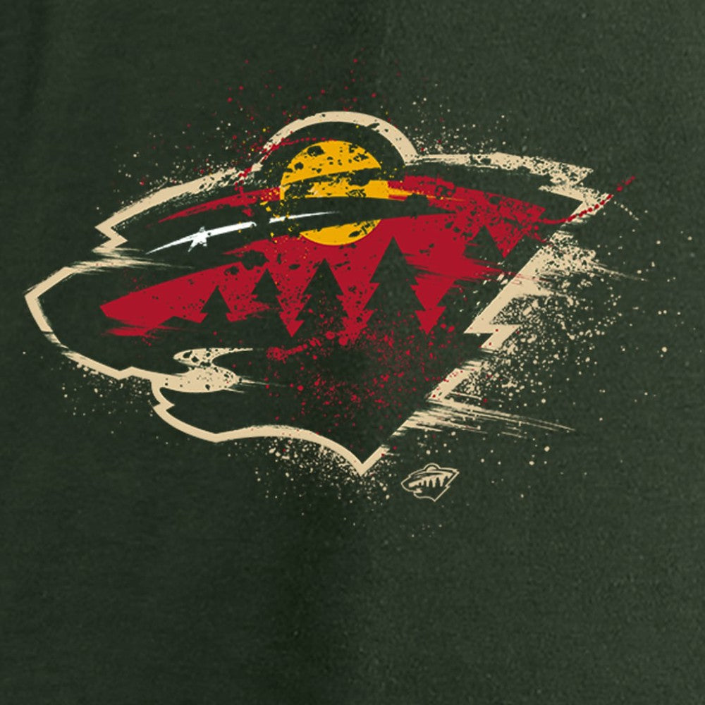 NHL Minnesota Wild Women's Splatter Logo V-Neck Long Sleeve T-Shirt