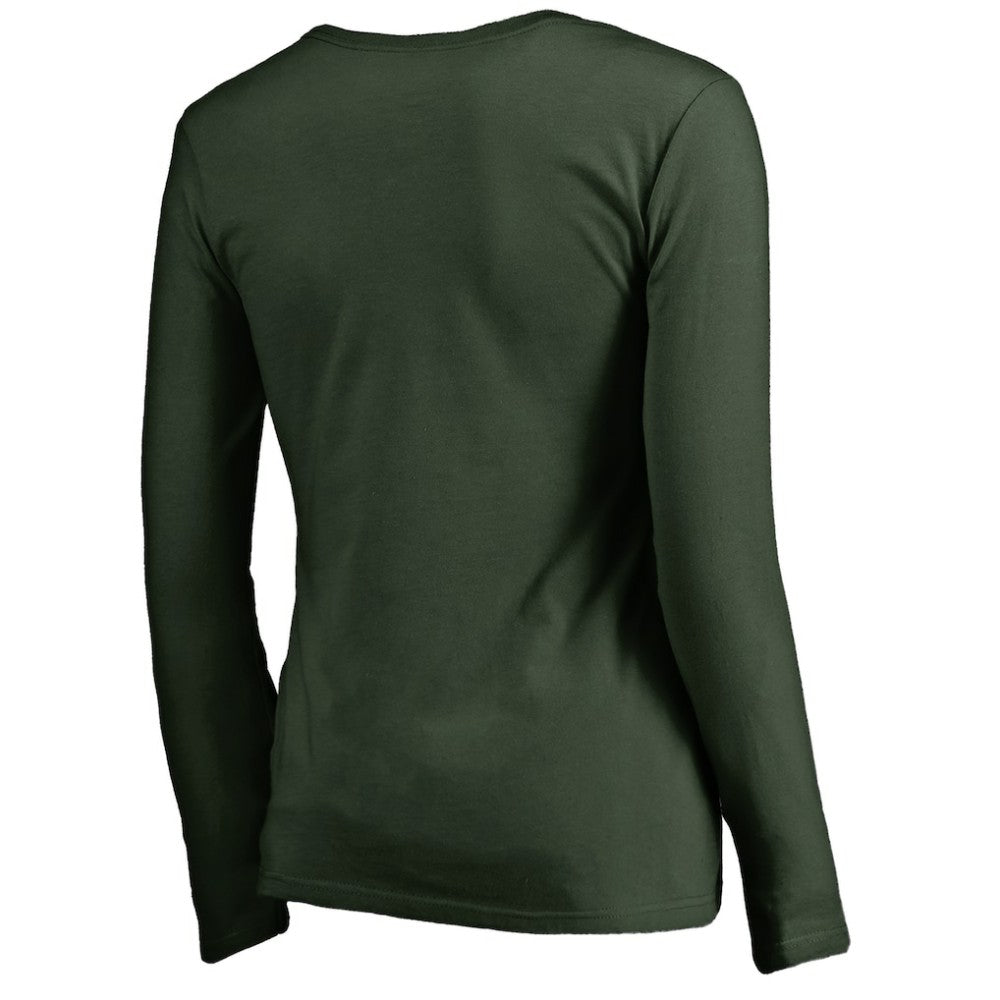 NHL Minnesota Wild Women's Splatter Logo V-Neck Long Sleeve T-Shirt