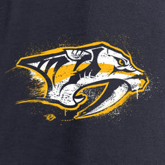 NHL Nashville Predators Women's Splatter Logo V-Neck Long Sleeve T-Shirt