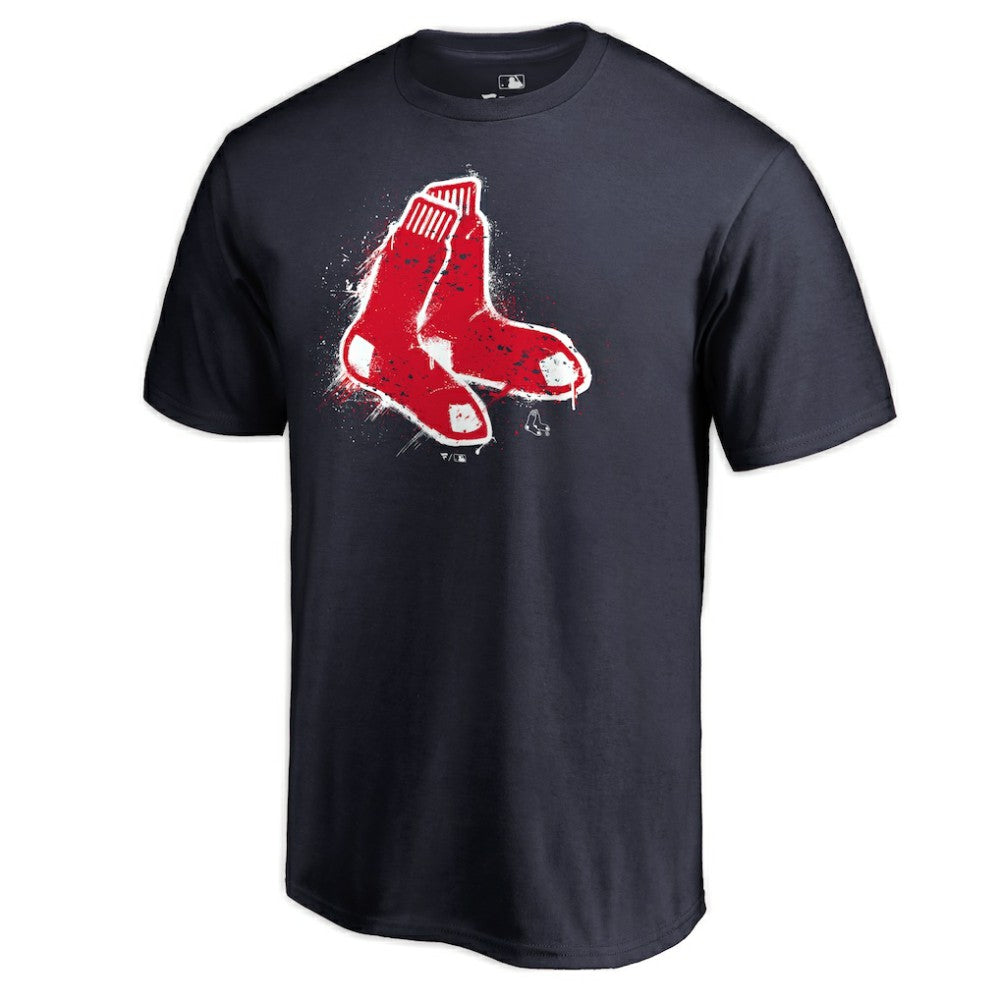 Navy Boston Red Sox Splatter Logo T-Shirt