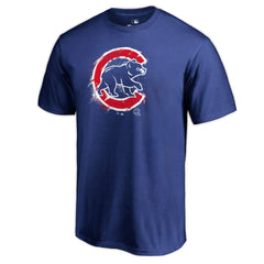 Royal Chicago Cubs Splatter Logo T-Shirt