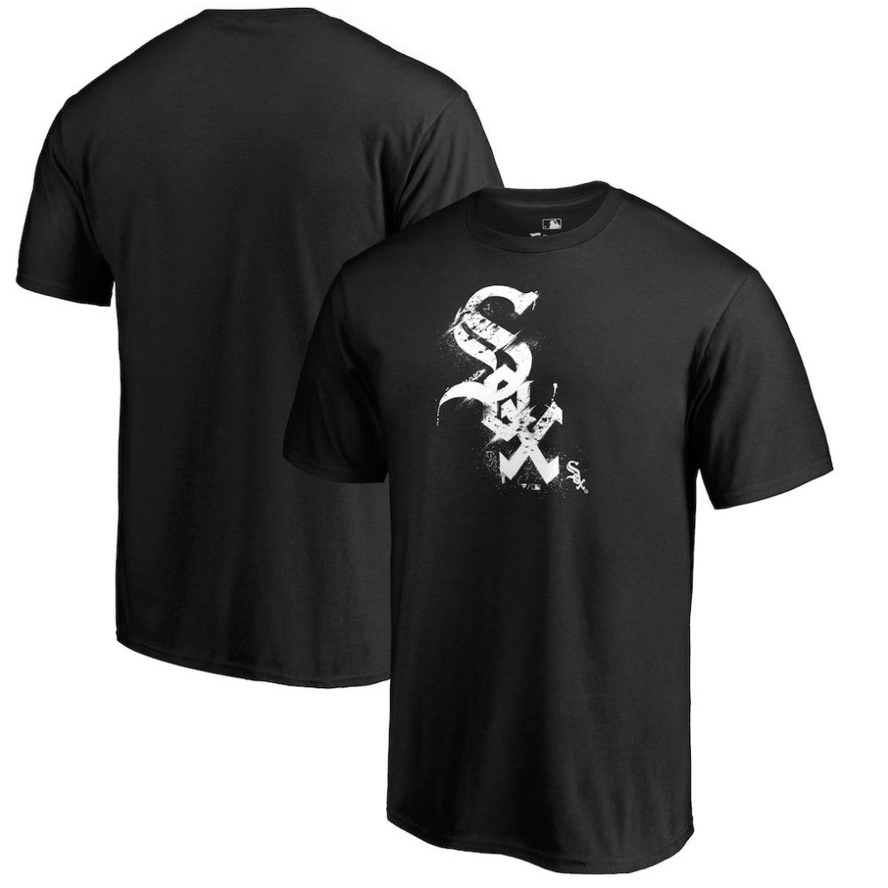 Black Chicago White Sox Splatter Logo T-Shirt