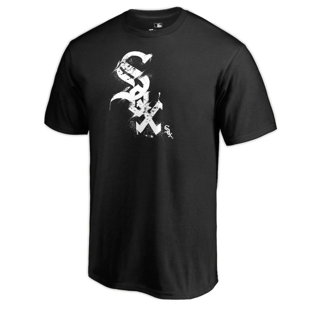 Black Chicago White Sox Splatter Logo T-Shirt