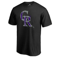 Black Colorado Rockies Splatter Logo T-Shirt