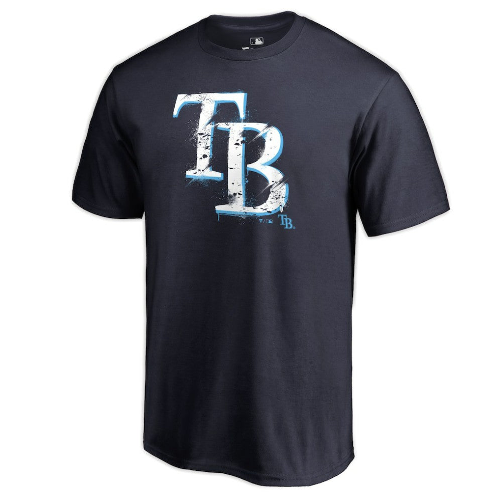 Navy Tampa Bay Rays Splatter Logo T-Shirt