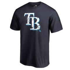 Navy Tampa Bay Rays Splatter Logo T-Shirt