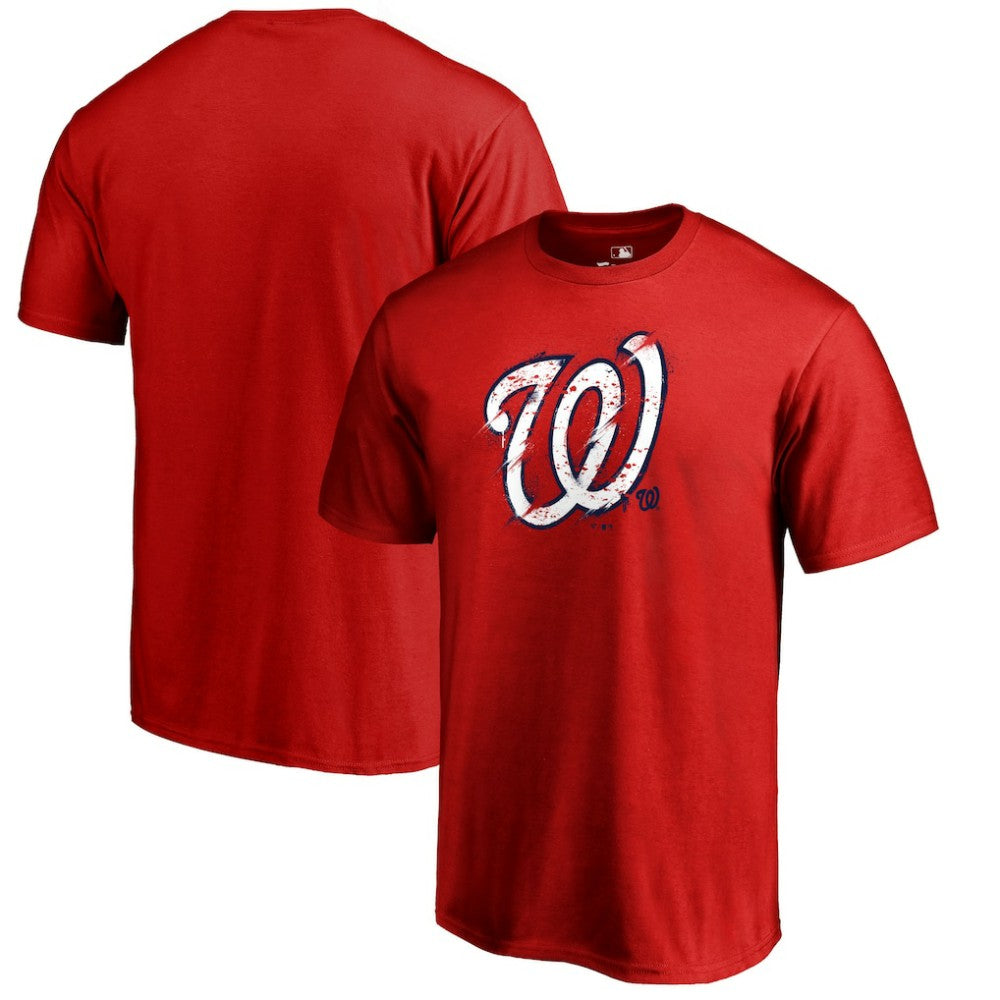 Red Washington Nationals Splatter Logo T-Shirt