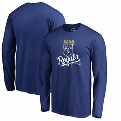 Royal Kansas City Royals Splatter Logo Long Sleeve T-Shirt