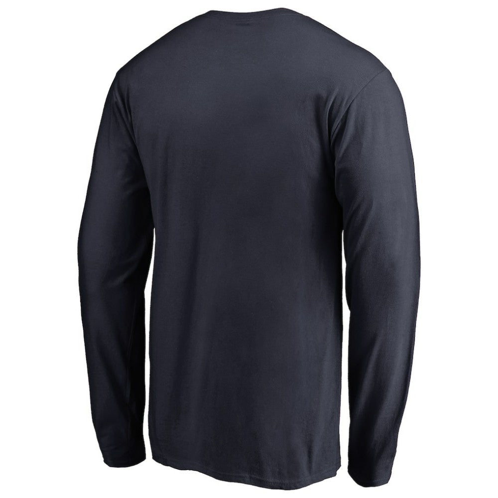 Navy Seattle Mariners Splatter Logo Long Sleeve T-Shirt