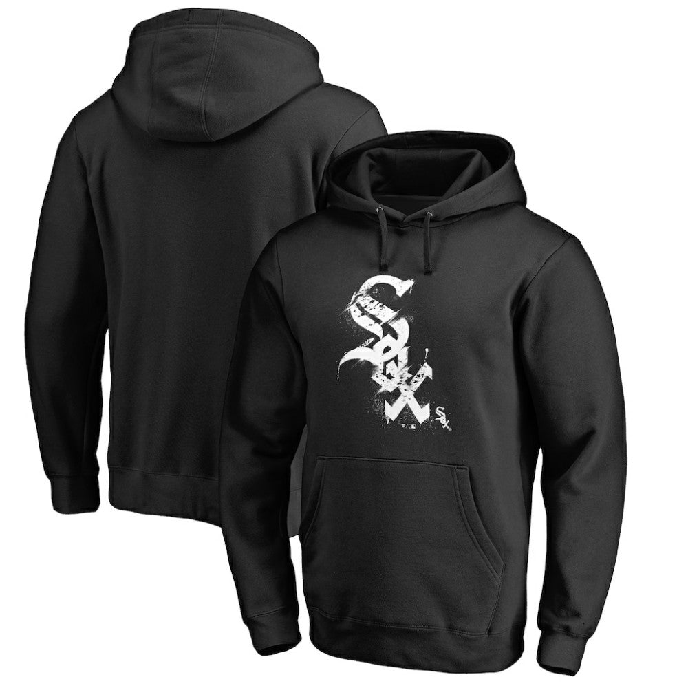 Black Chicago White Sox Splatter Logo Pullover Hoodie