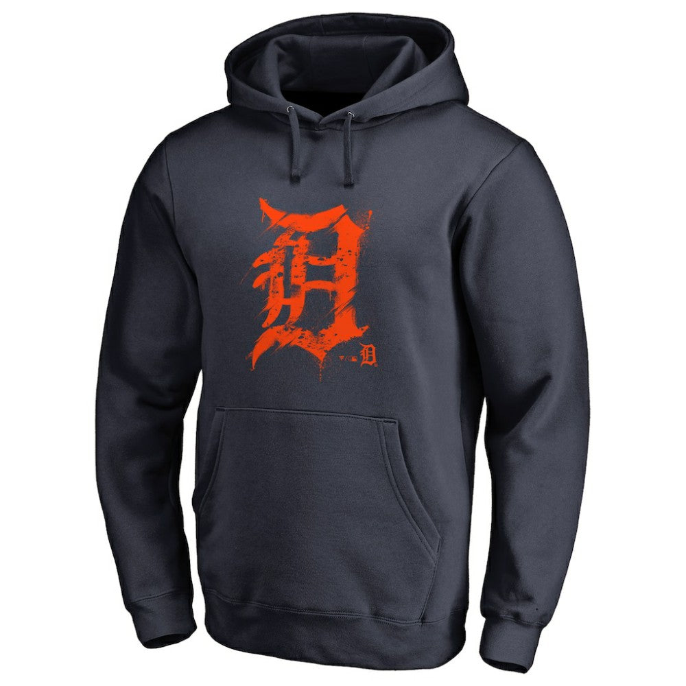 Navy Detroit Tigers Splatter Logo Pullover Hoodie