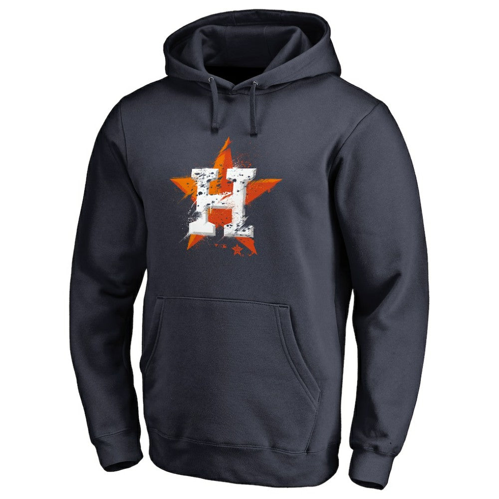 Navy Houston Astros Splatter Logo Pullover Hoodie