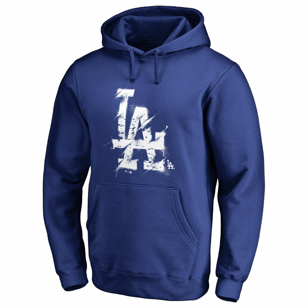 Royal Los Angeles Dodgers Splatter Logo Pullover Hoodie
