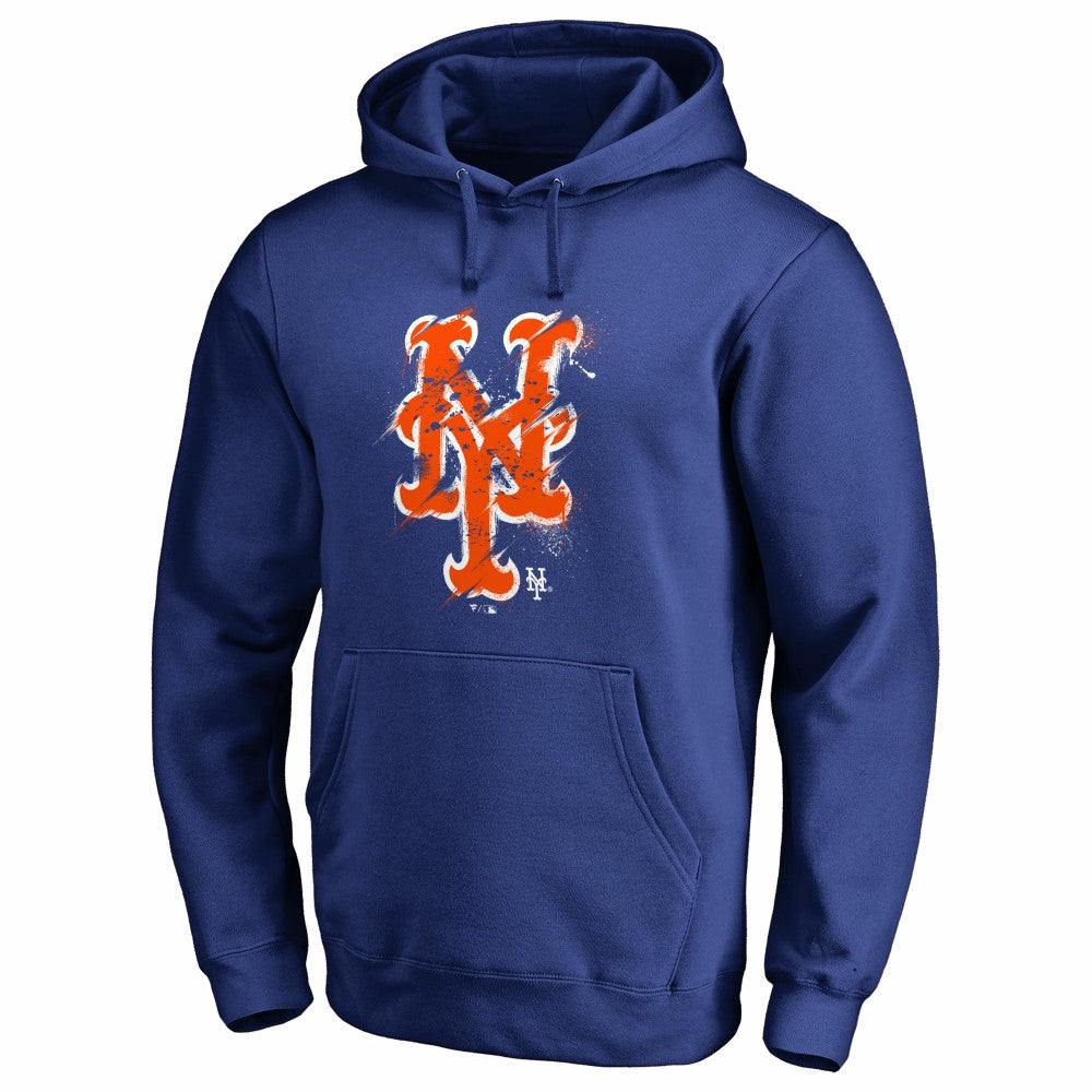 Royal New York Mets Splatter Logo Pullover Hoodie