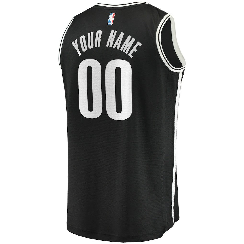 Fanatics Brooklyn Nets Fast Break Custom Replica Jersey Black