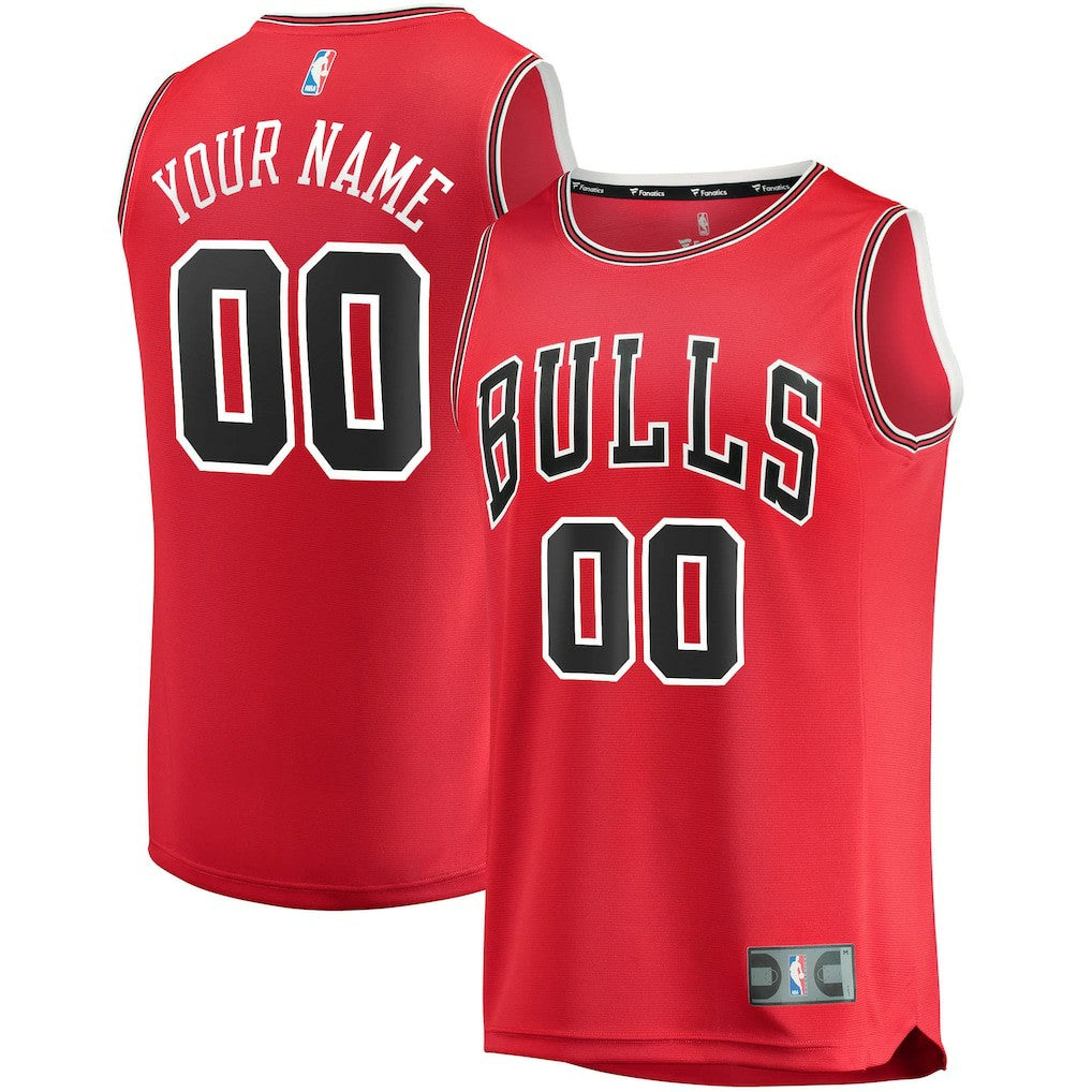 Fanatics Chicago Bulls Fast Break Custom Replica Jersey Red sale