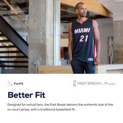 Fanatics Miami Heat Fast Break Custom Replica Jersey Black