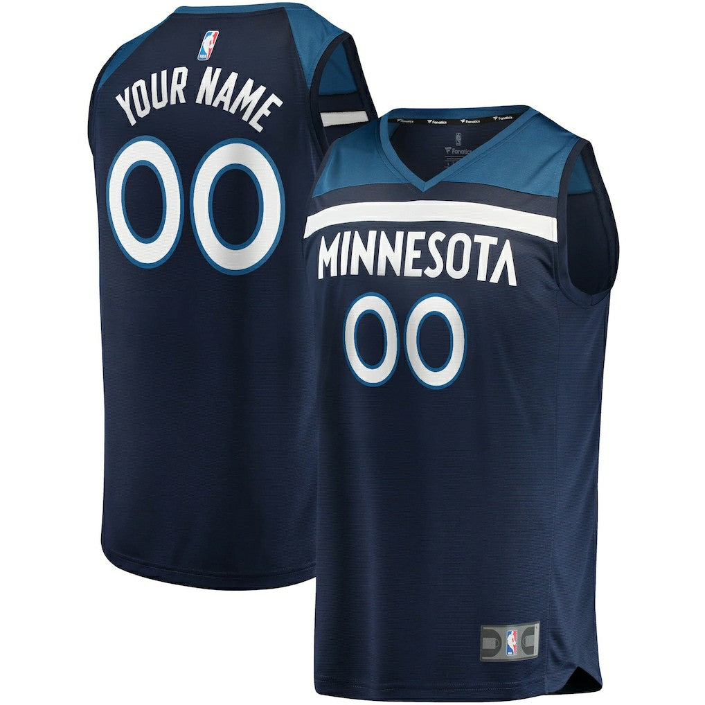 Fanatics Minnesota Timberwolves Fast Break Custom Replica Jersey Navy