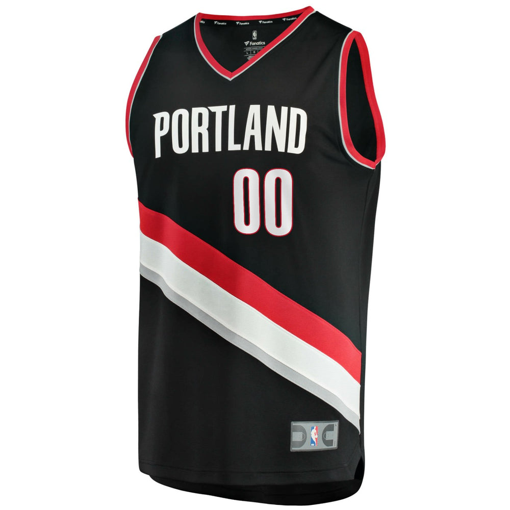 Fanatics Portland Trail Blazers Fast Break Custom Replica Jersey Black