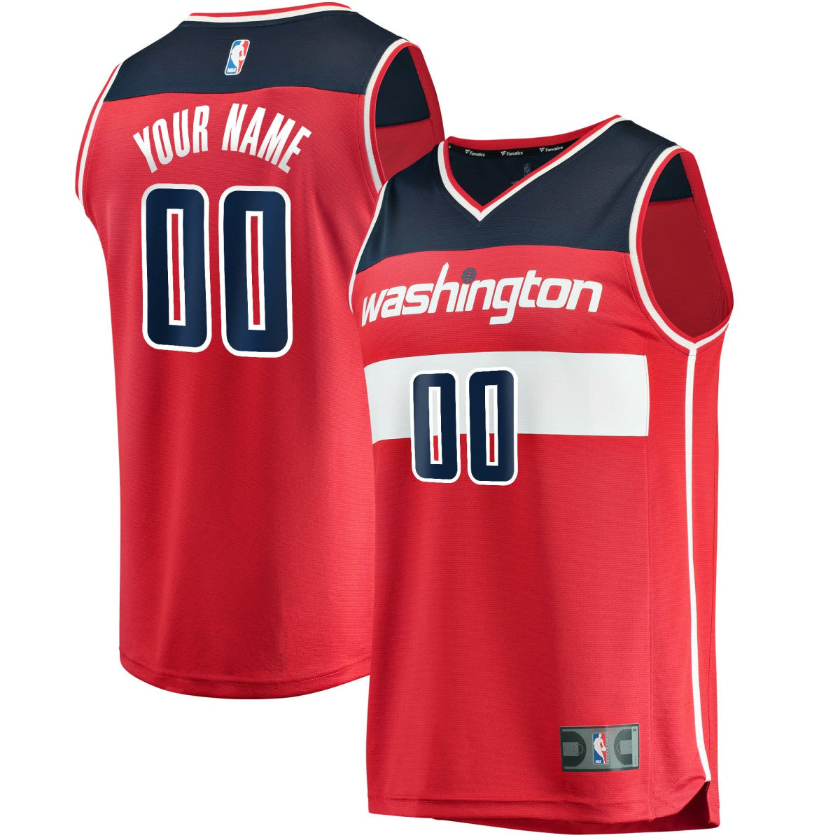 Fanatics Washington Wizards Fast Break Custom Replica Jersey Red
