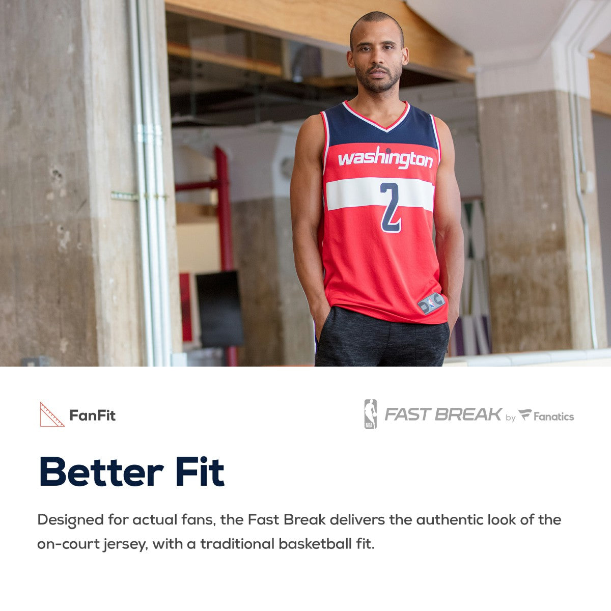 Fanatics Washington Wizards Fast Break Custom Replica Jersey Red