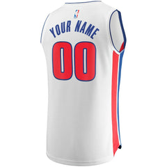Fanatics Detroit Pistons Fast Break Custom Replica Jersey White sale