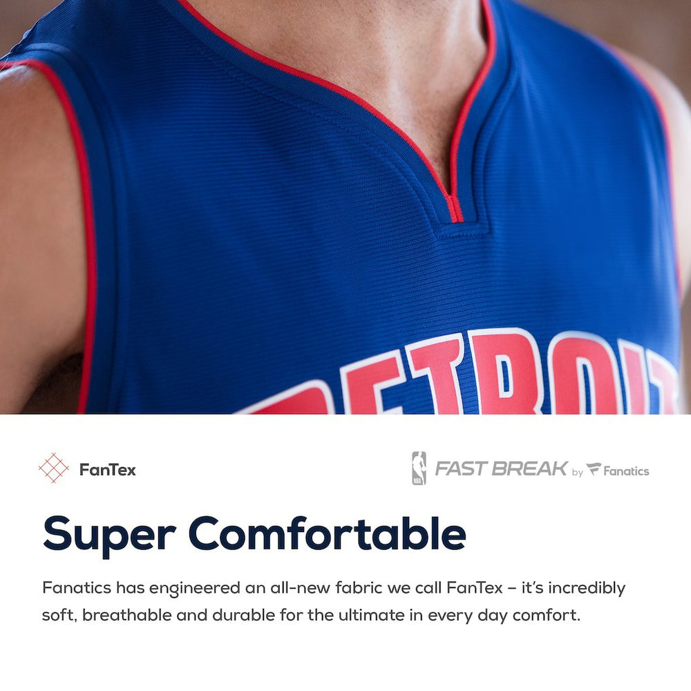 Fanatics Detroit Pistons Fast Break Custom Replica Jersey White sale