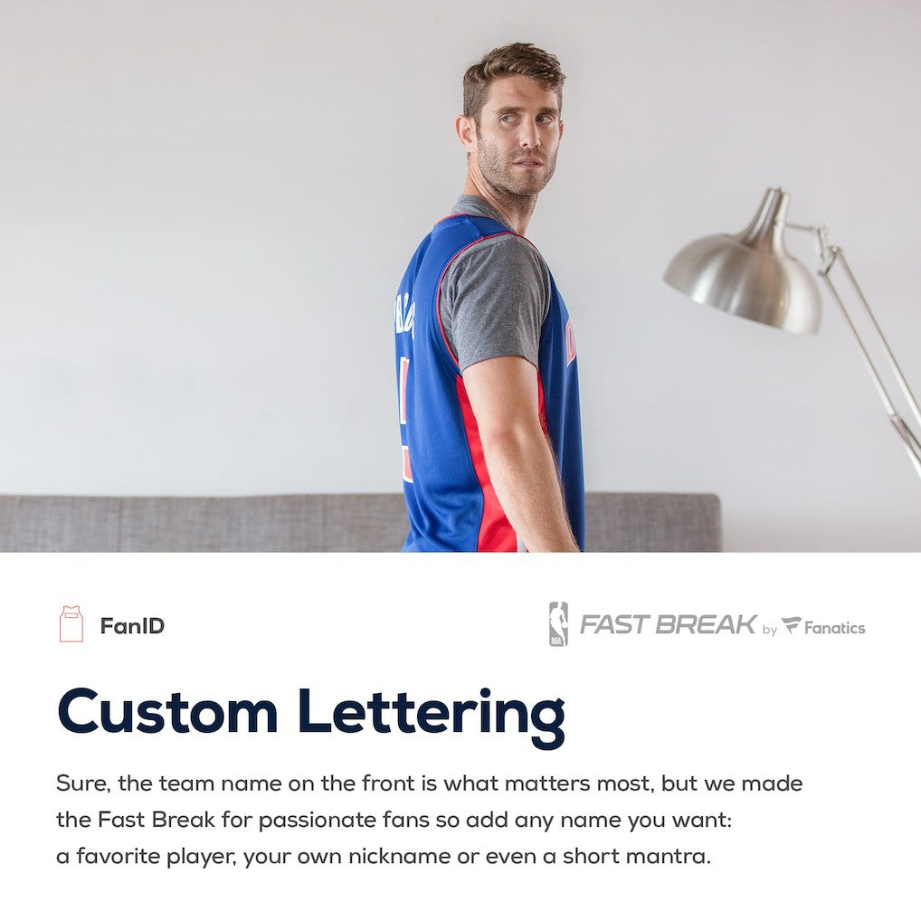 Fanatics Detroit Pistons Fast Break Custom Replica Jersey White sale