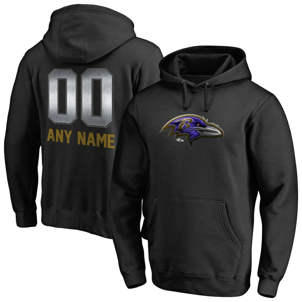 Personalized Midnight Mascot Pullover Hoodie - Baltimore Ravens Hoodies