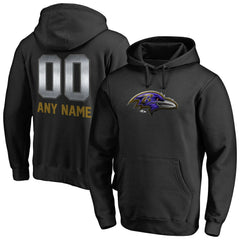 Personalized Midnight Mascot Pullover Hoodie - Baltimore Ravens Hoodies