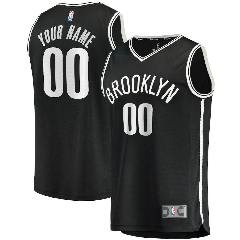 Fanatics Brooklyn Nets Youth Fast Break Custom Replica Jersey Black