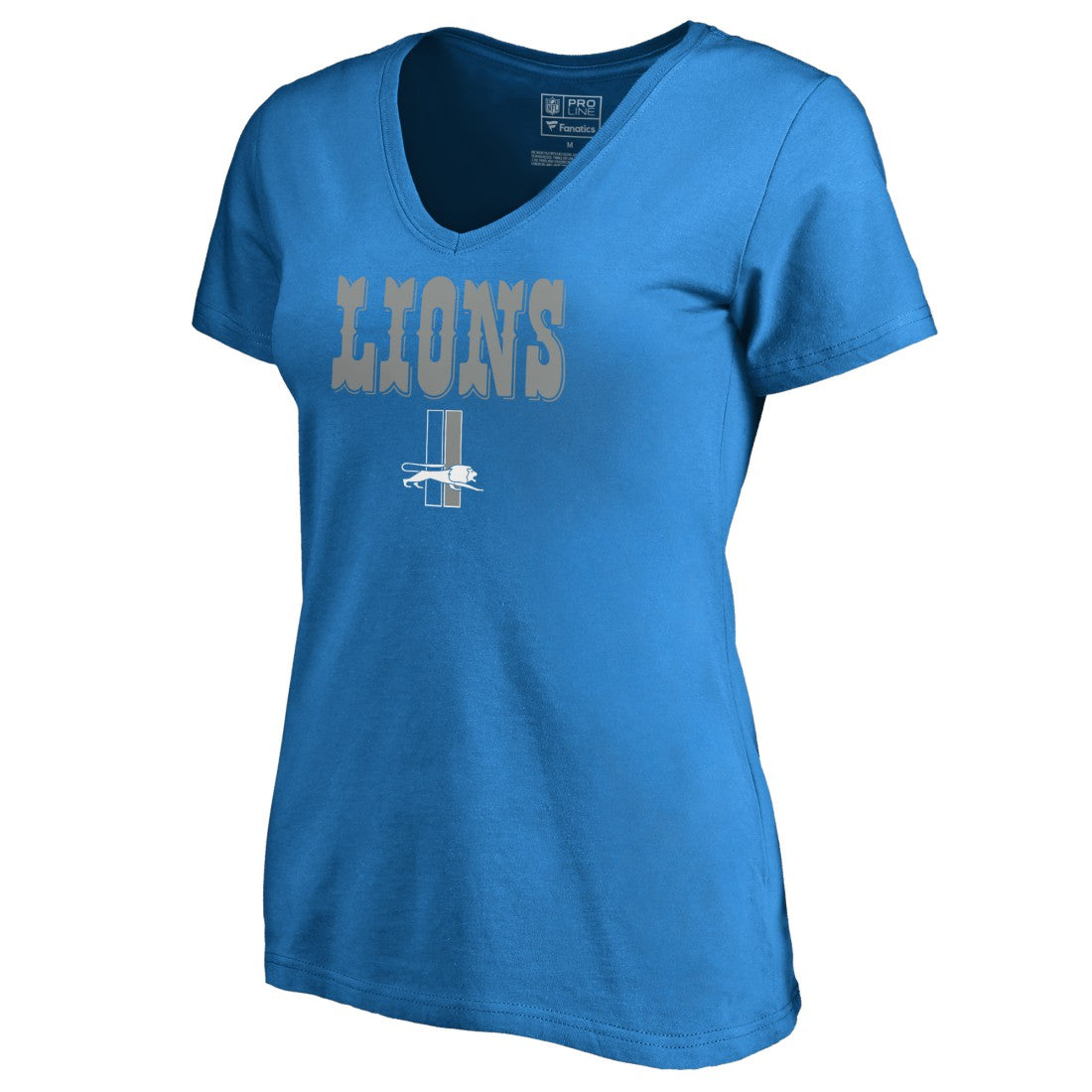 Women's Vintage Team Lockup V-Neck T-Shirt - Detroit Lions T-shirts