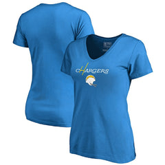 Women's Vintage Team Lockup V-Neck T-Shirt - Los Angeles Chargers T-shirts