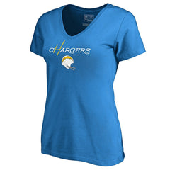 Women's Vintage Team Lockup V-Neck T-Shirt - Los Angeles Chargers T-shirts